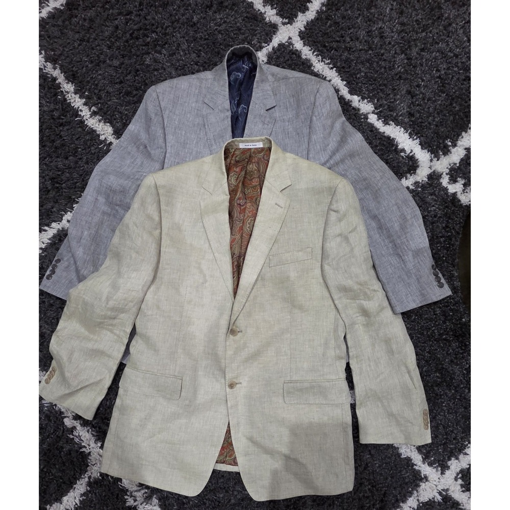 Michael Kors Blazer Mens 44R  Linen  Two Button Sport Coat Jacket Sets  of 2